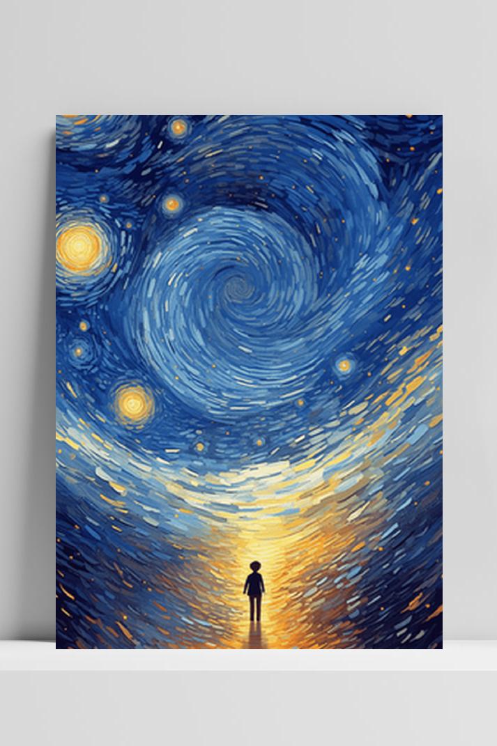 Starry Night op 3mm aluminium dibond