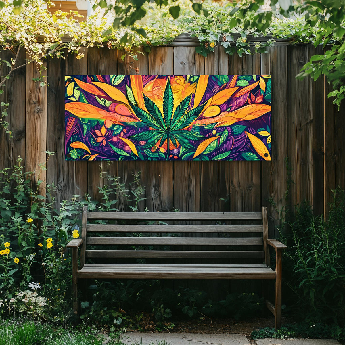 Affiche de jardin Cannabis Abstrait dans un intérieur