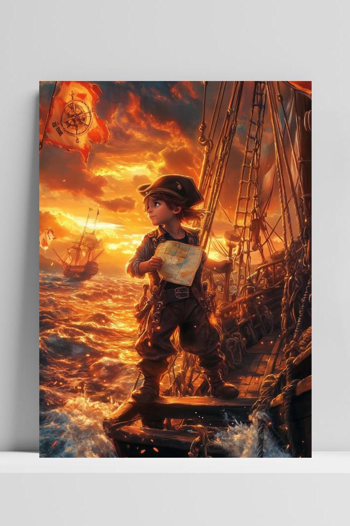 Pirate Boy op 3mm aluminium dibond