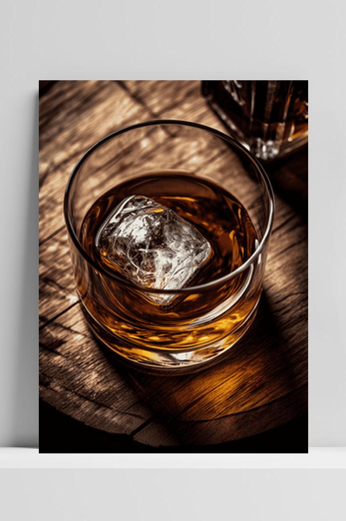 Whiskey Glas op 3mm aluminium dibond