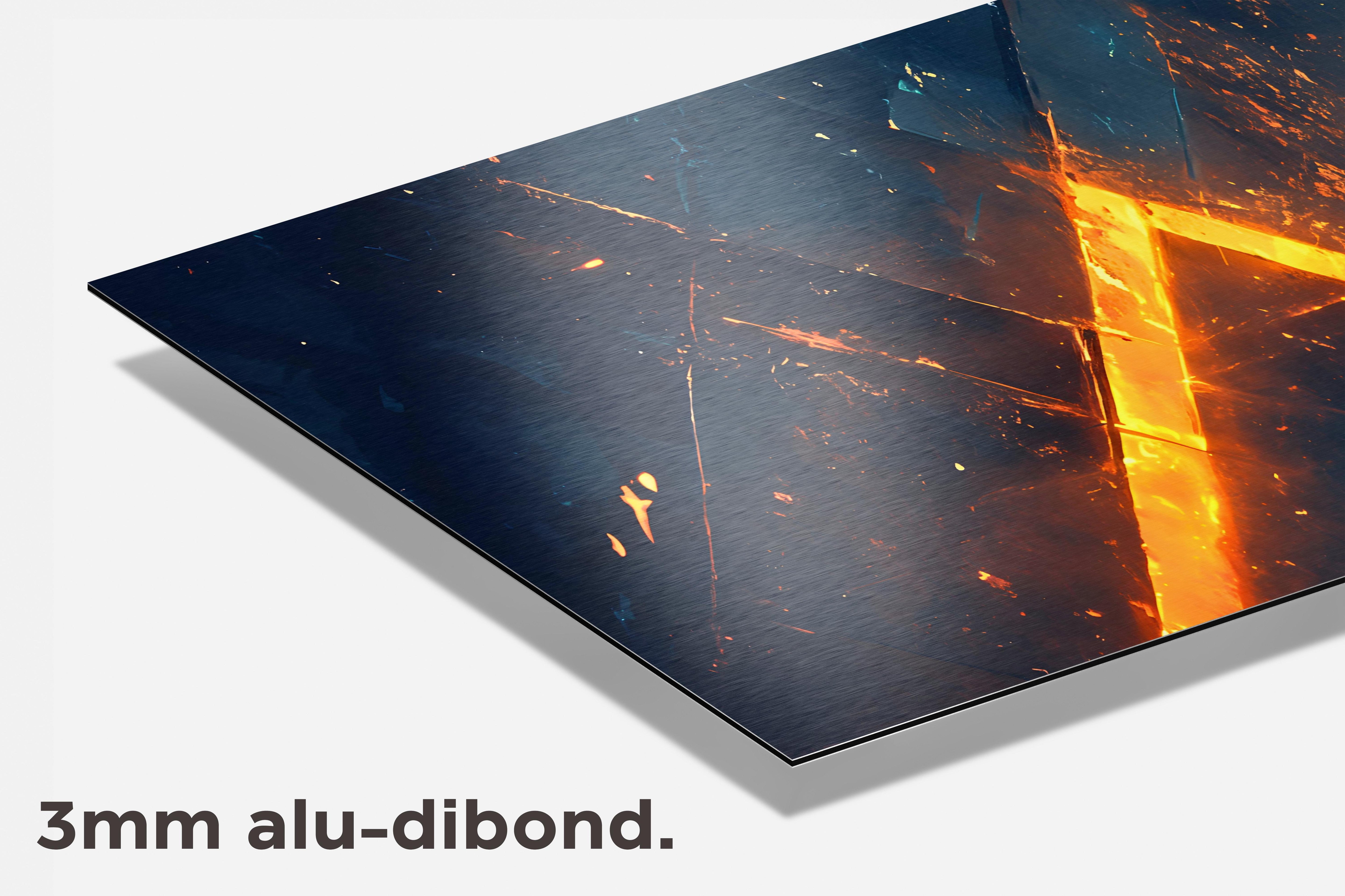 Oranje Vloerlijnen dibond detail