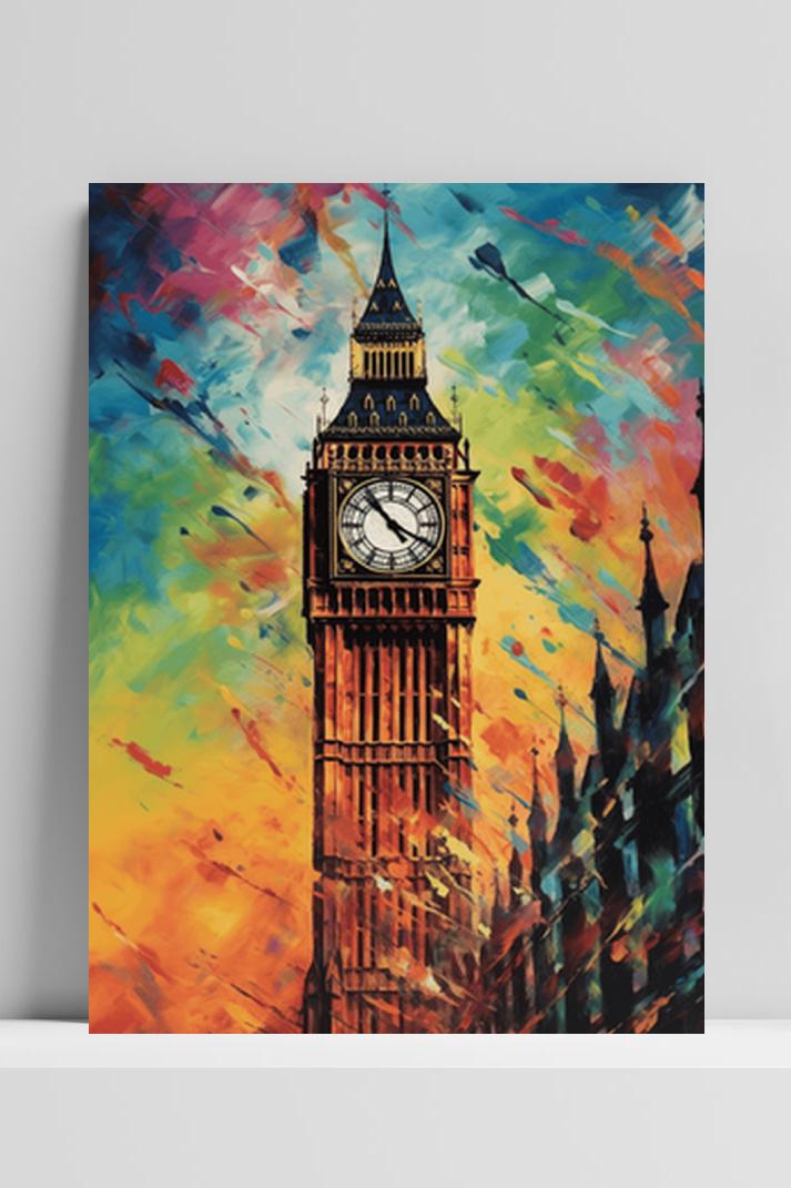 Big Ben Londen op 3mm aluminium dibond