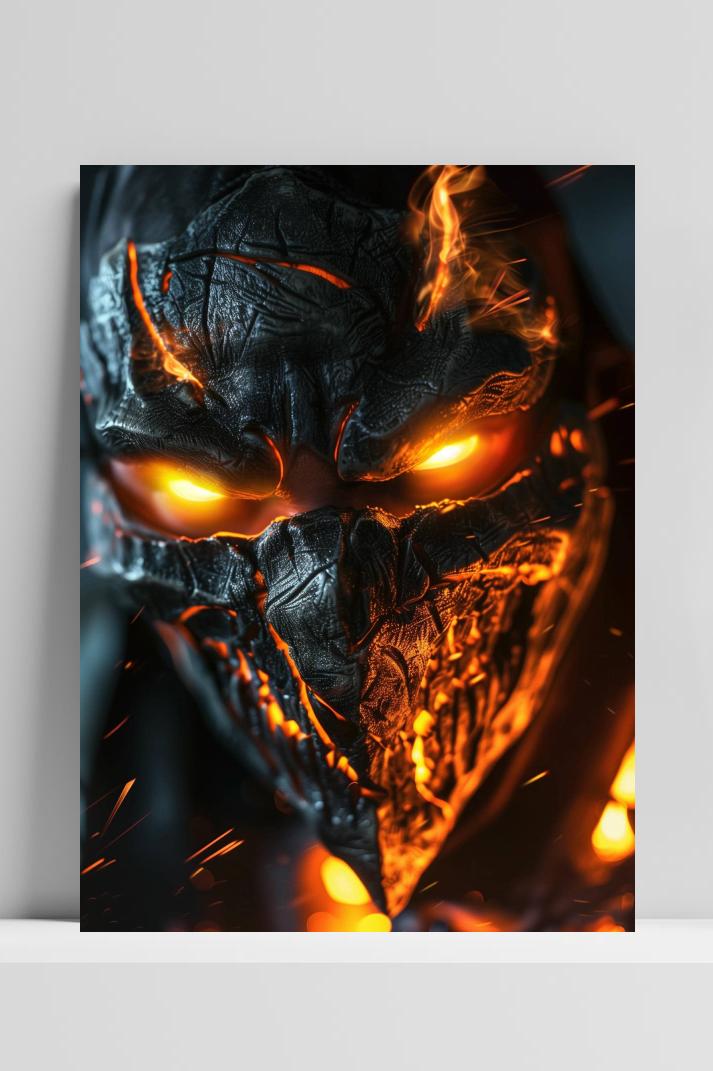 Scorpion Mortal Kombat op 3mm aluminium dibond