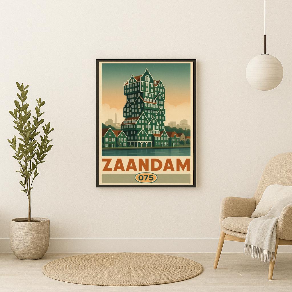 Zaandam Text Vintage poster sfeerbeeld 2