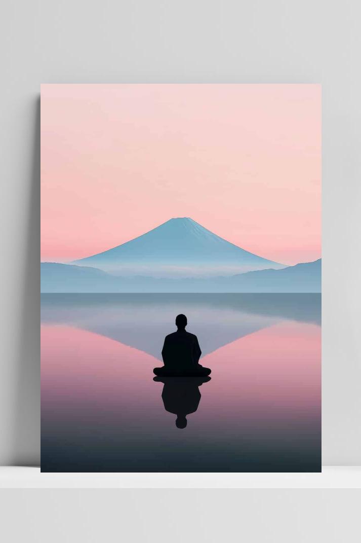 Meditatie Man op 3mm aluminium dibond