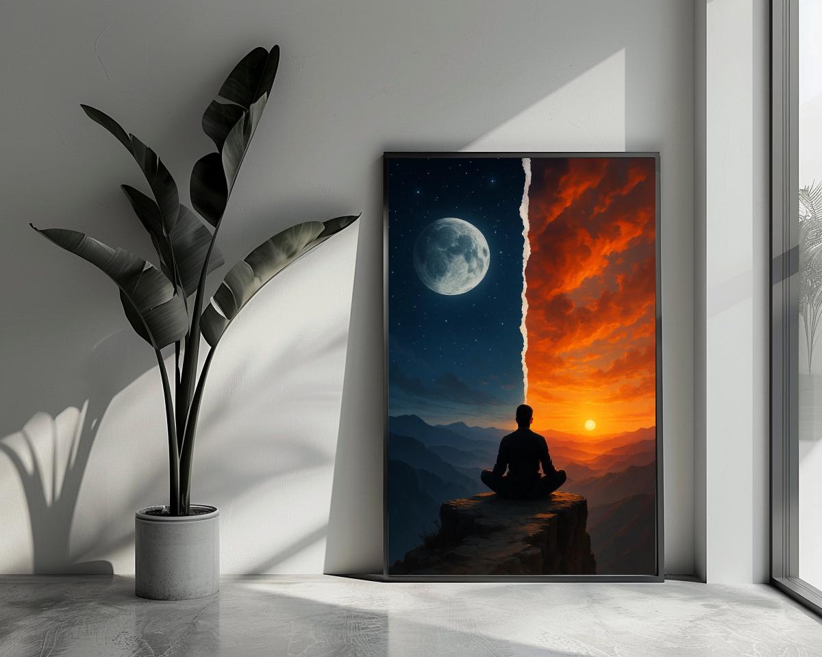 Meditation Moon Sun poster van 25 Artstreet