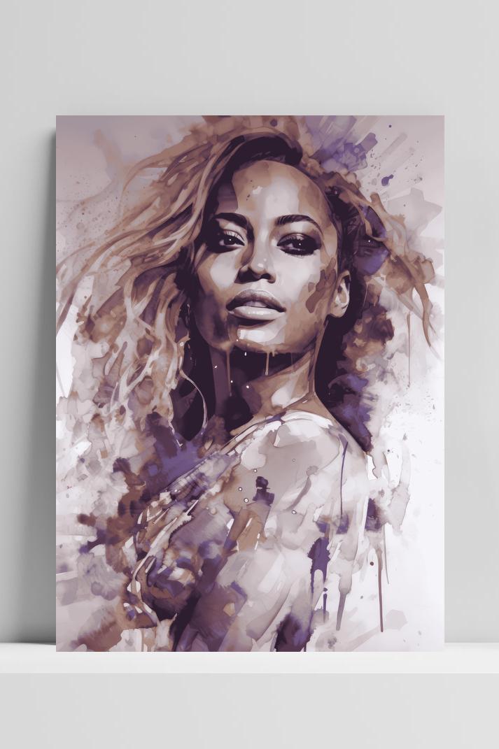 Beyonce Poster op 3mm aluminium dibond