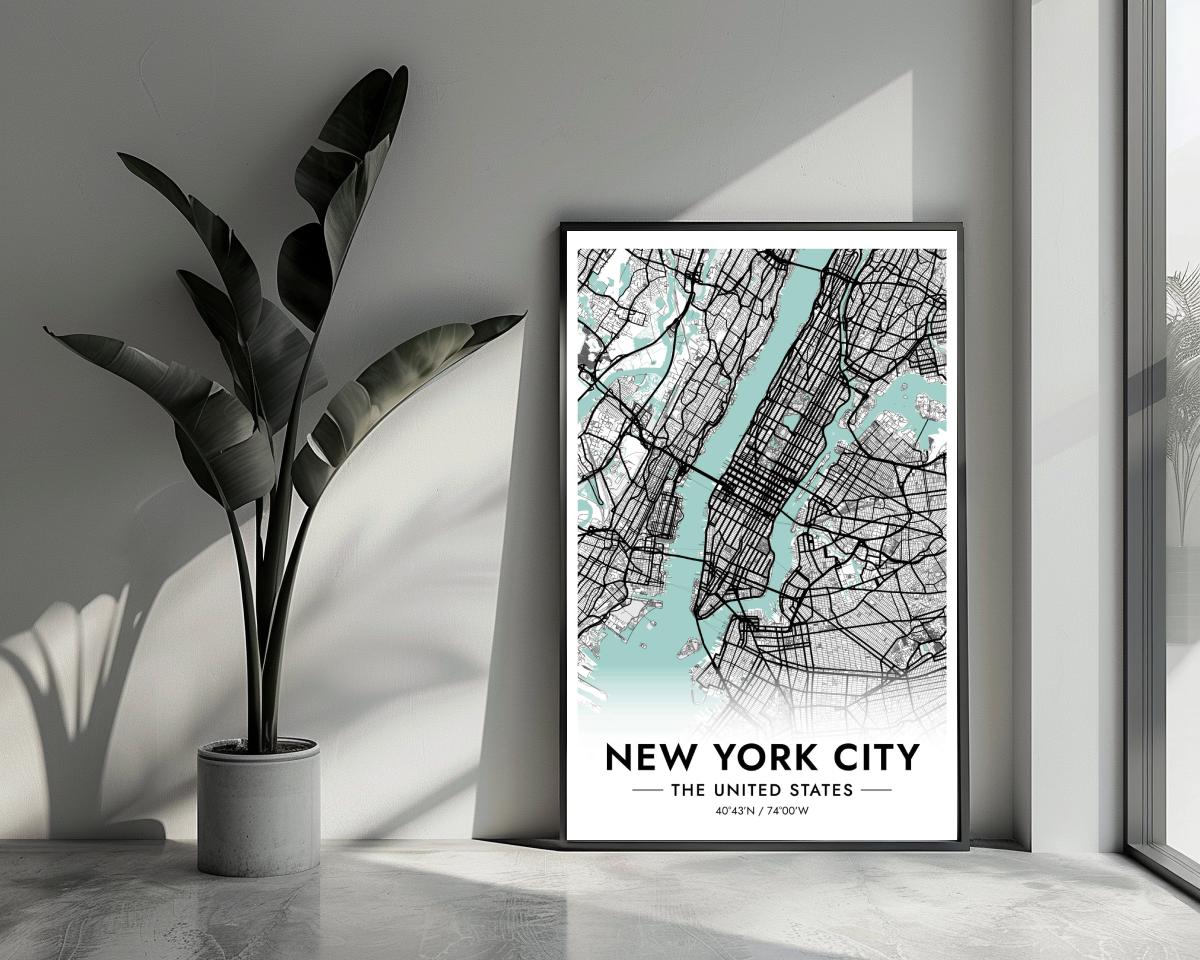 New York USA Blue poster van 25 Artstreet