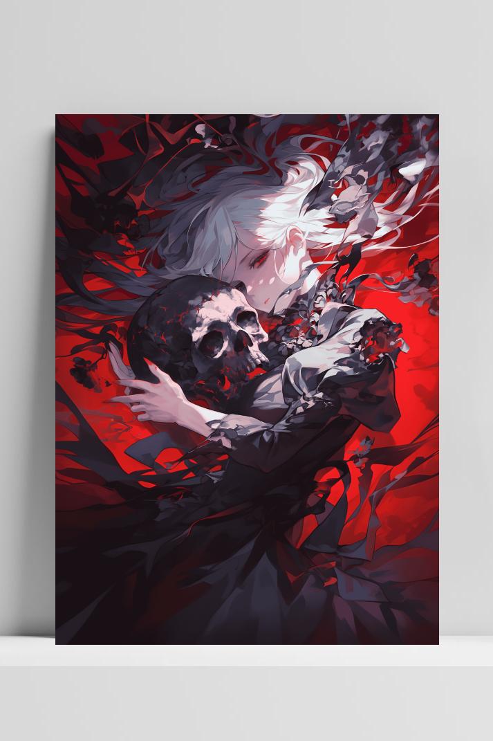 Schedelmeisje op 3mm aluminium dibond