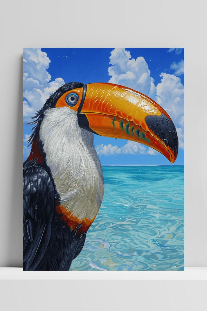 Toekan Strand op 3mm aluminium dibond