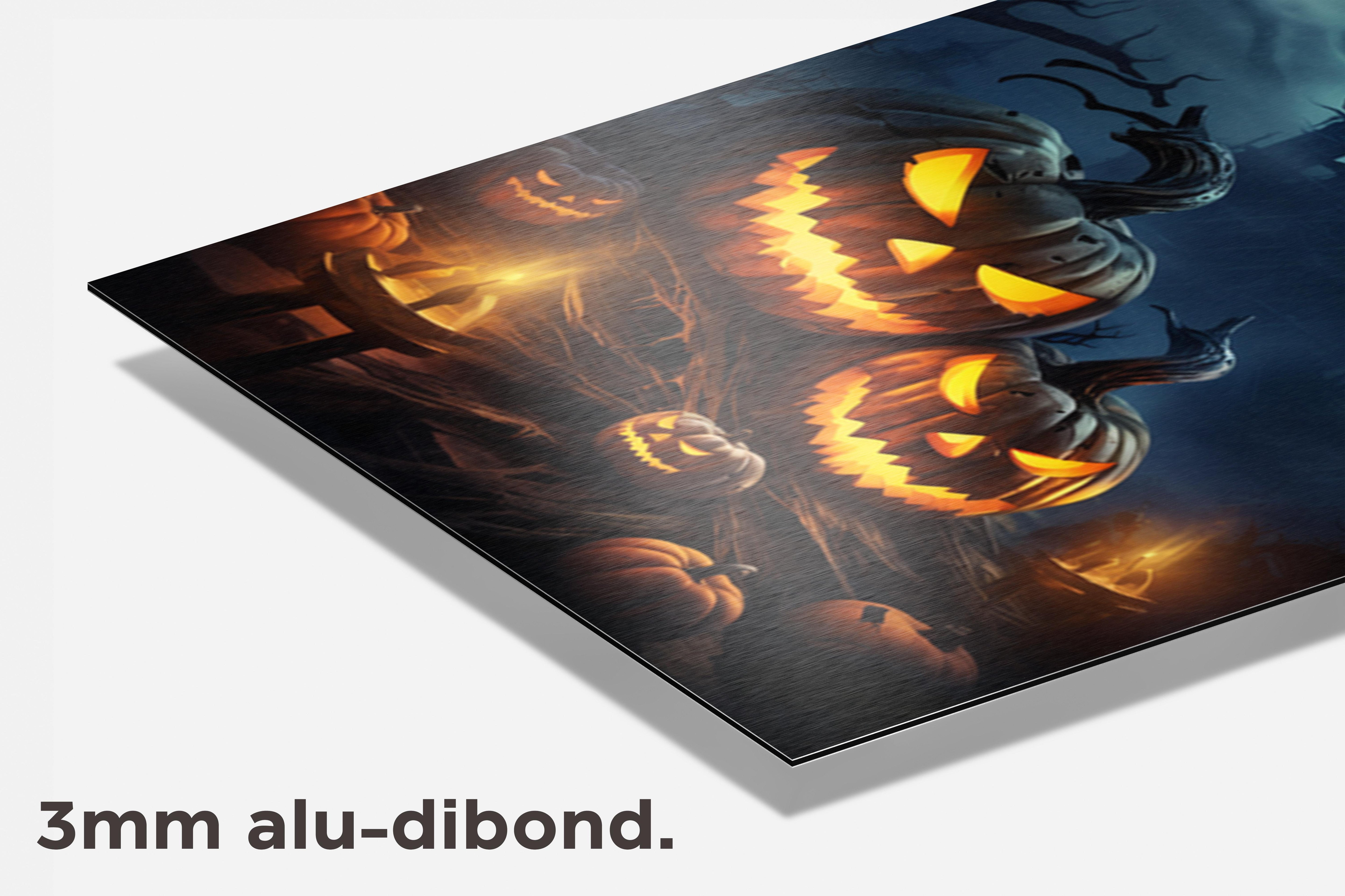 Halloween Maan dibond detail