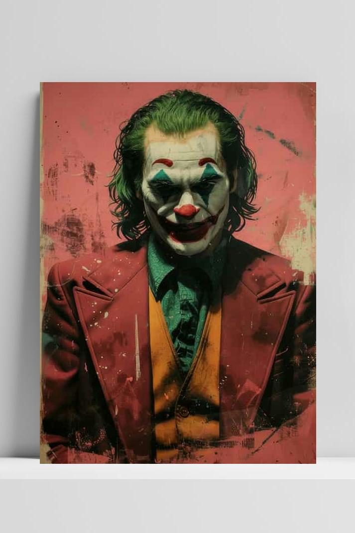 Joker Portret op 3mm aluminium dibond