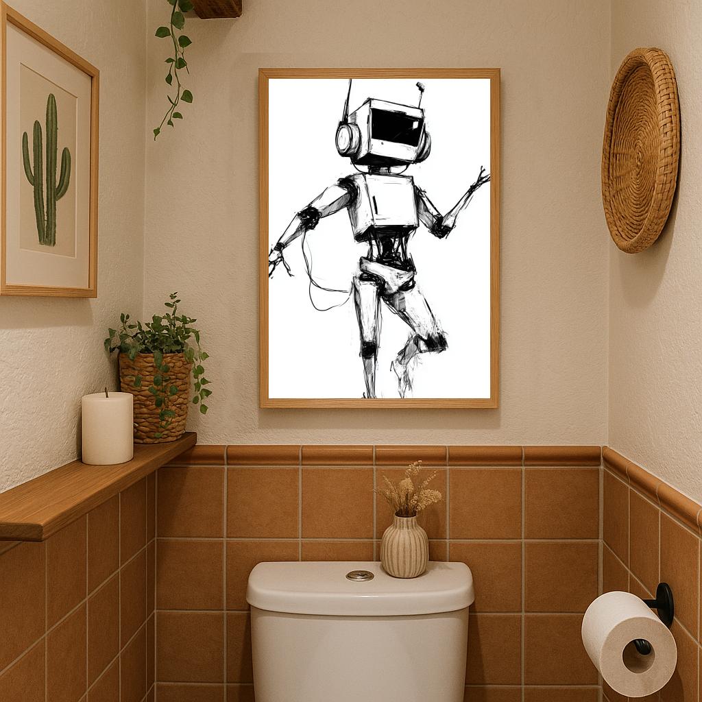 Robot B&W poster sfeerbeeld 3