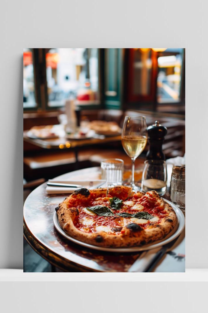 Napolitaanse Pizza op 3mm aluminium dibond