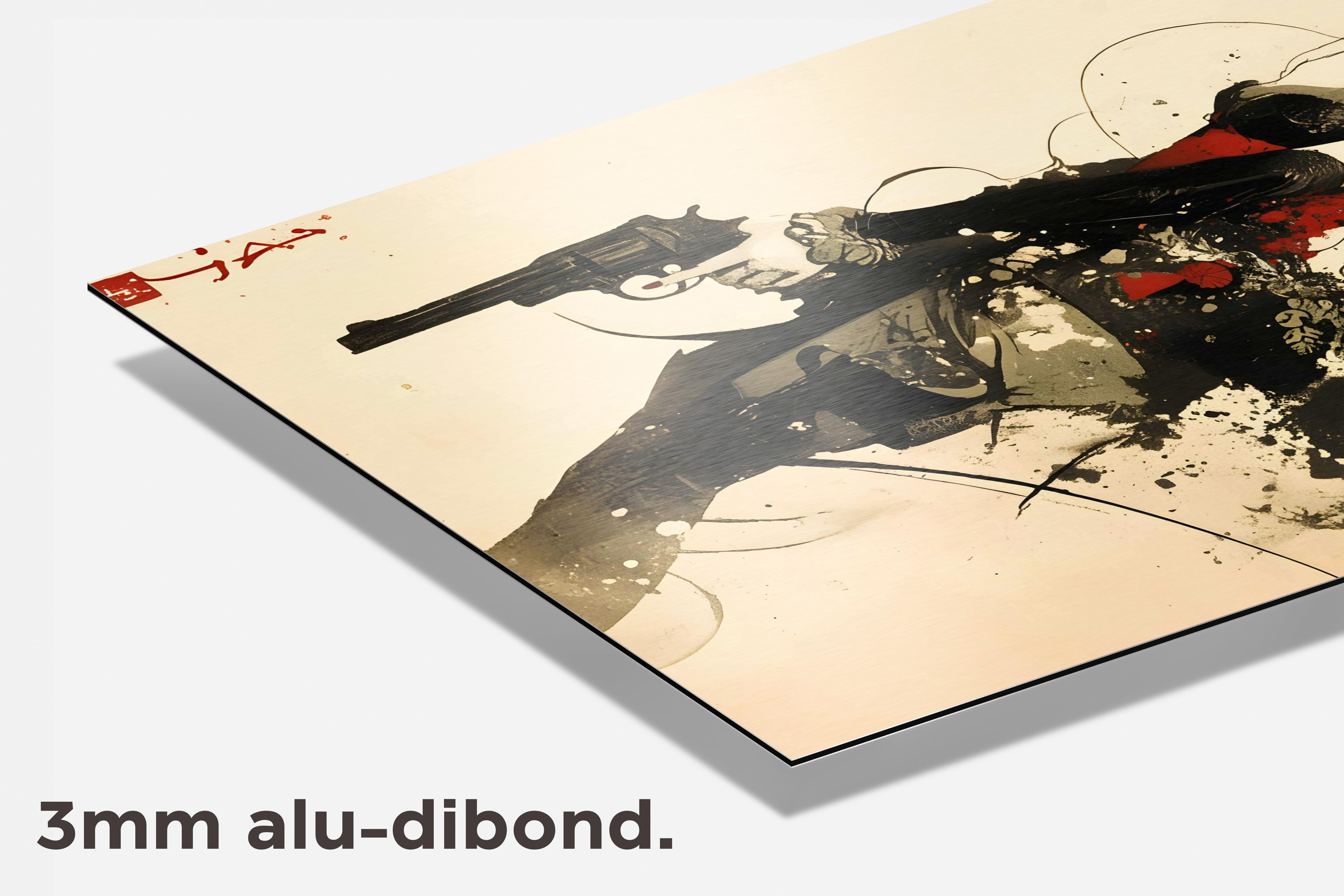Fee Met Pistool dibond detail