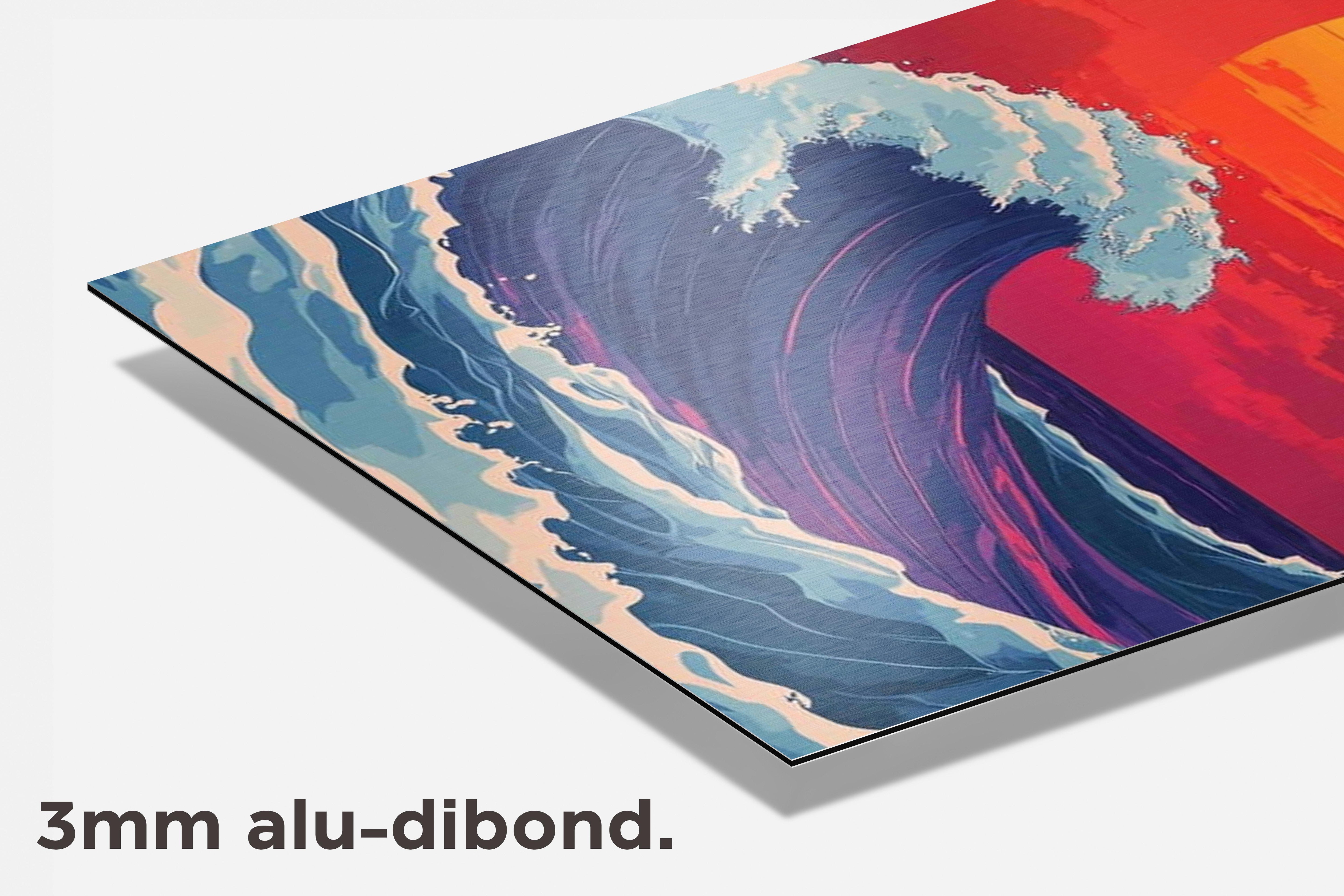 Oceaan Zonsondergang dibond detail