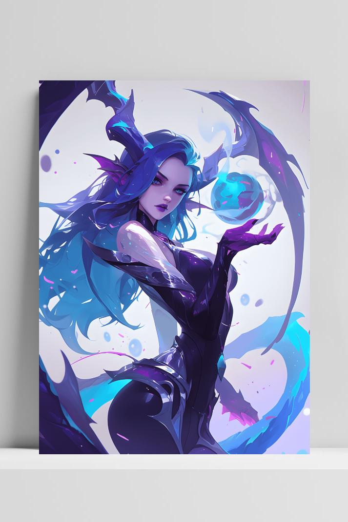 Fantasy Demonmeisje op 3mm aluminium dibond