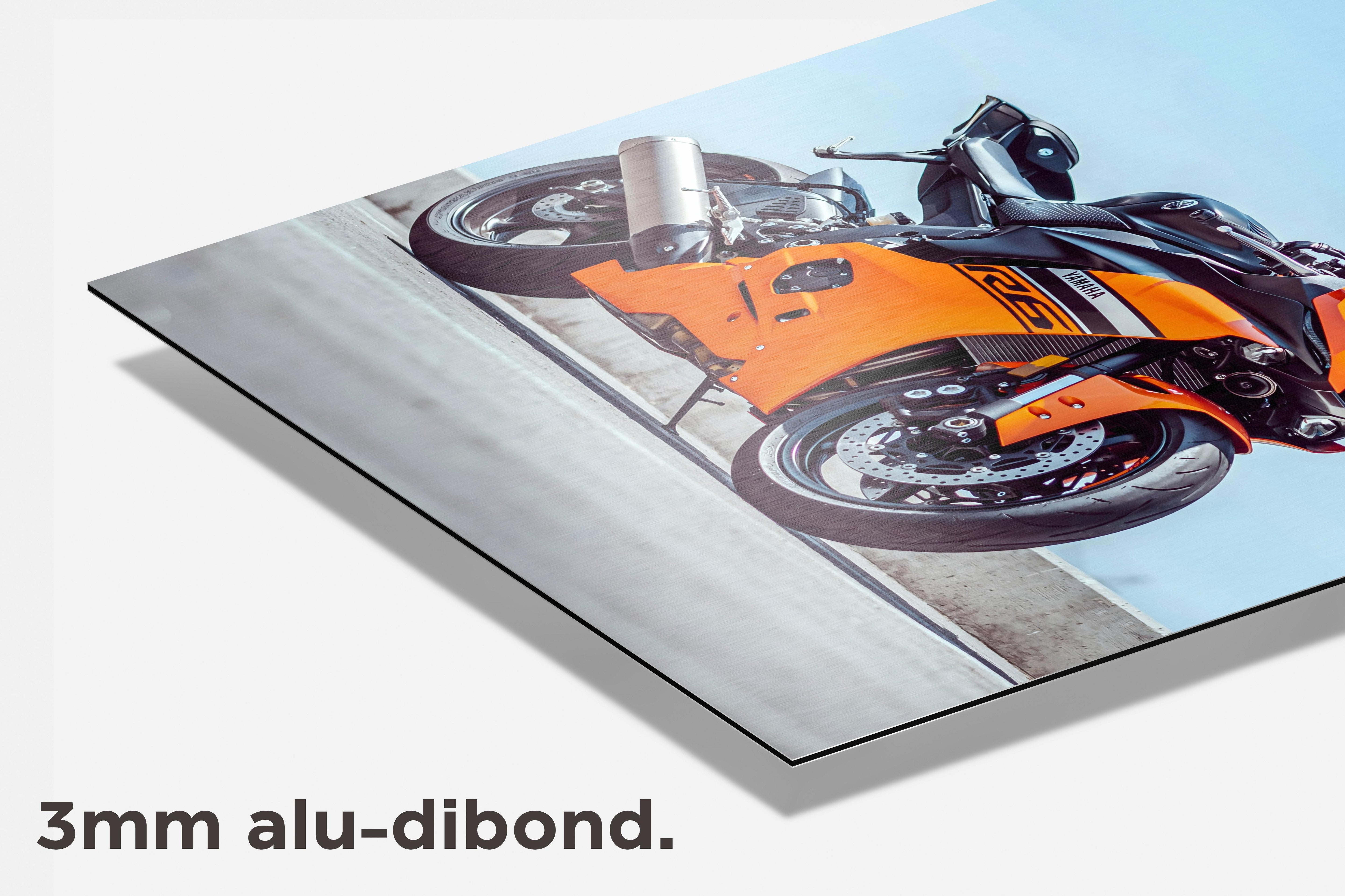 Yamaha Motorfiets dibond detail