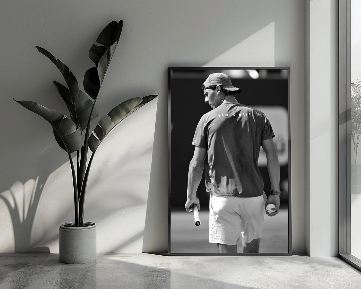 Rafael Nadal Vamos B&W poster van 25 Artstreet