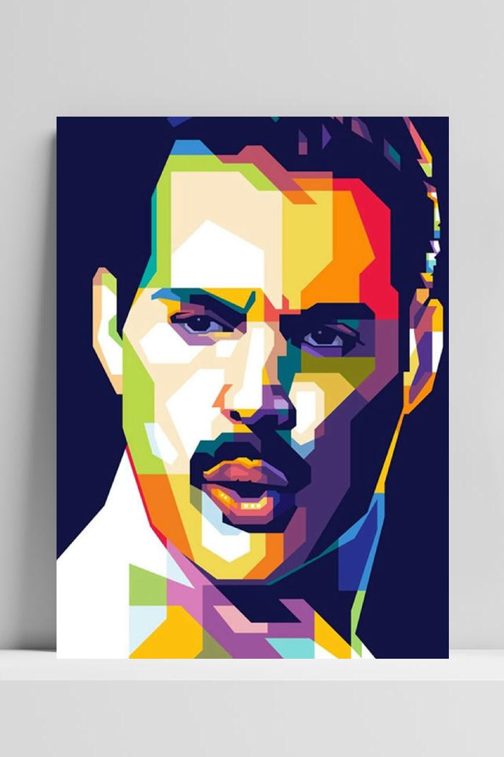 Freddie Mercury Wpap op 3mm aluminium dibond