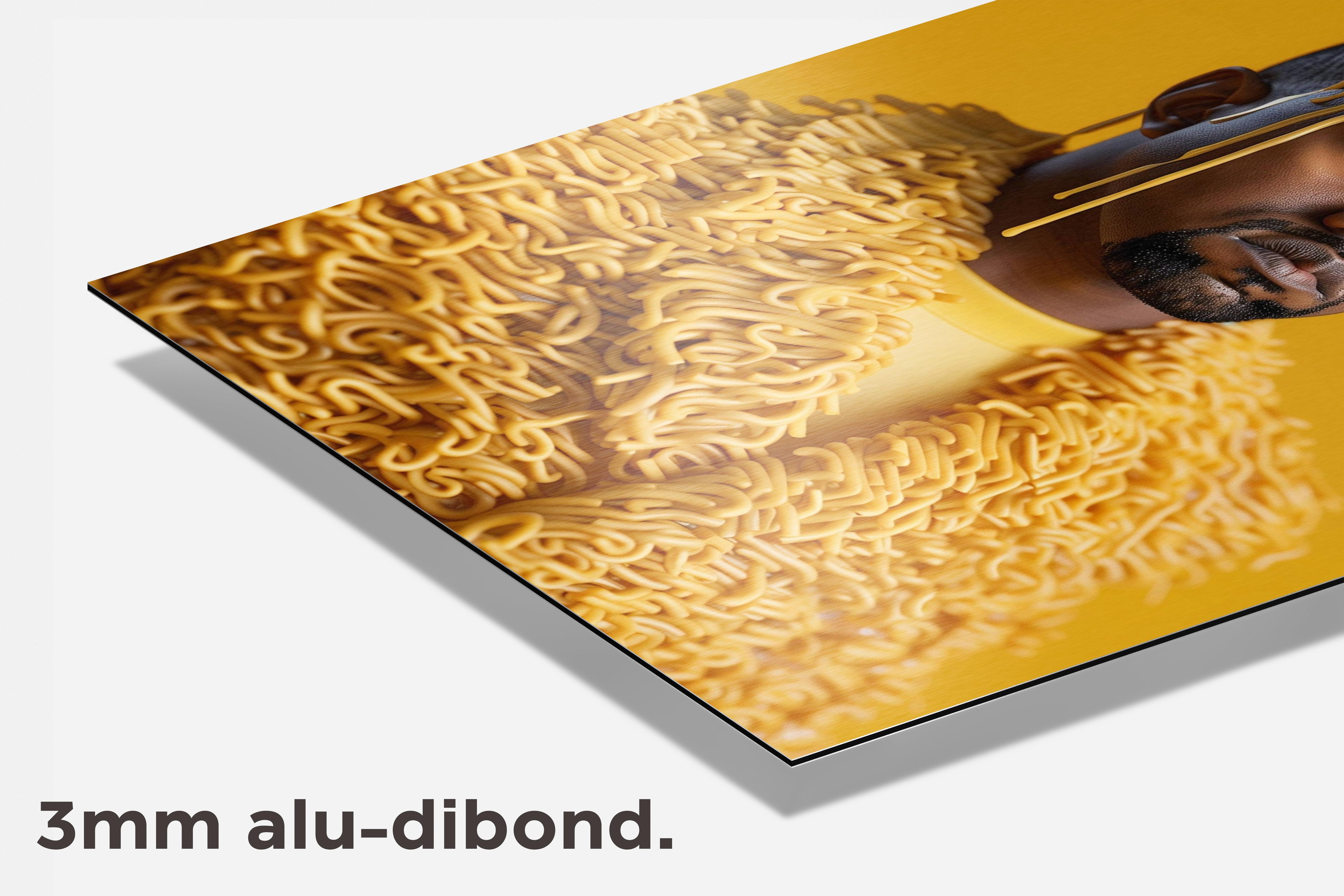 Kanye West Noedels dibond detail