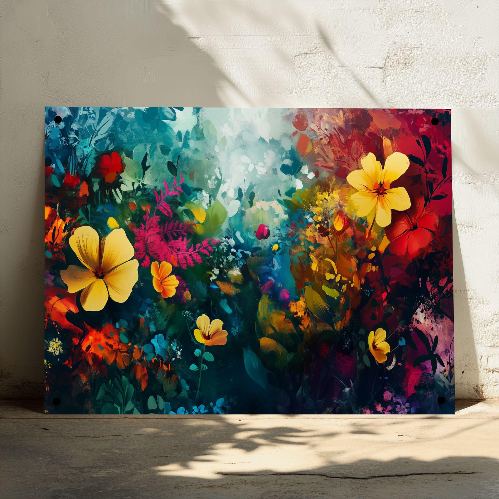 Tuinposter Gele Bloemen sfeerbeeld 3