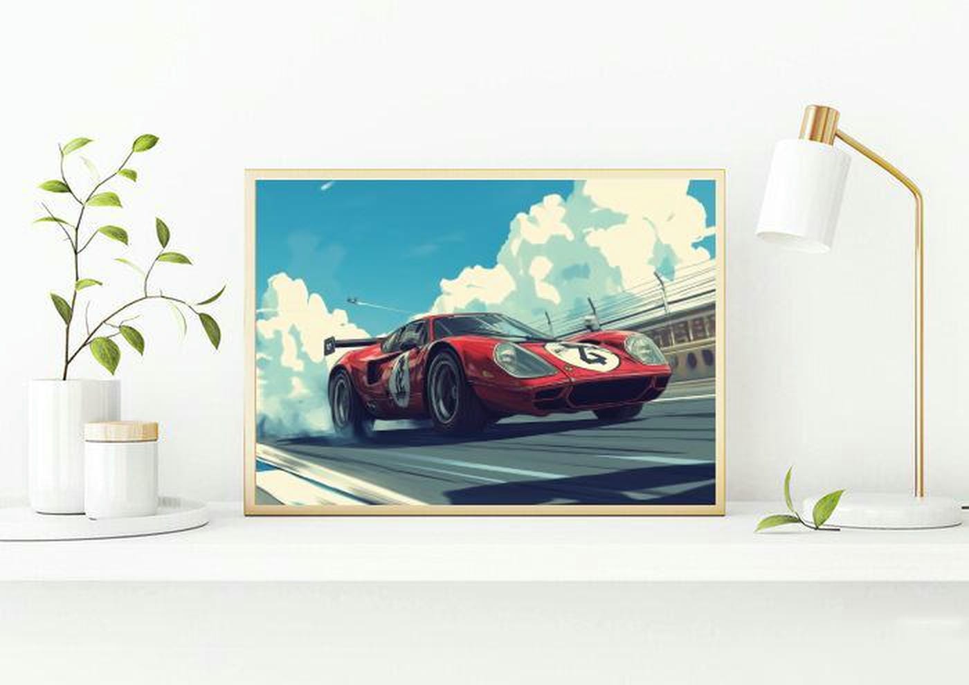 Race Car Cartoon poster sfeerbeeld 2
