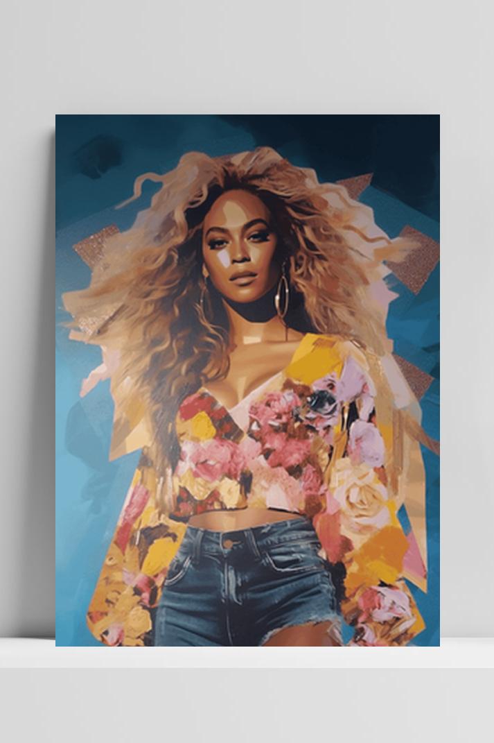 Beyonce Poster op 3mm aluminium dibond