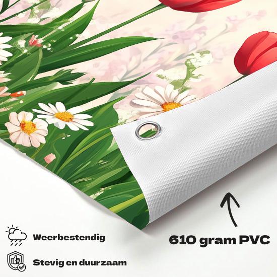 Tuinposter Bloemen materiaal-detail: 610 grams weerbestendig PVC-doek