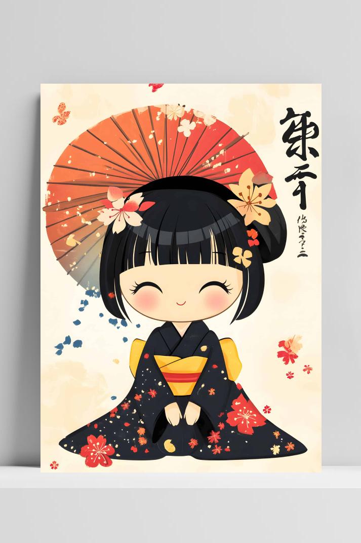 Japans Meisje op 3mm aluminium dibond