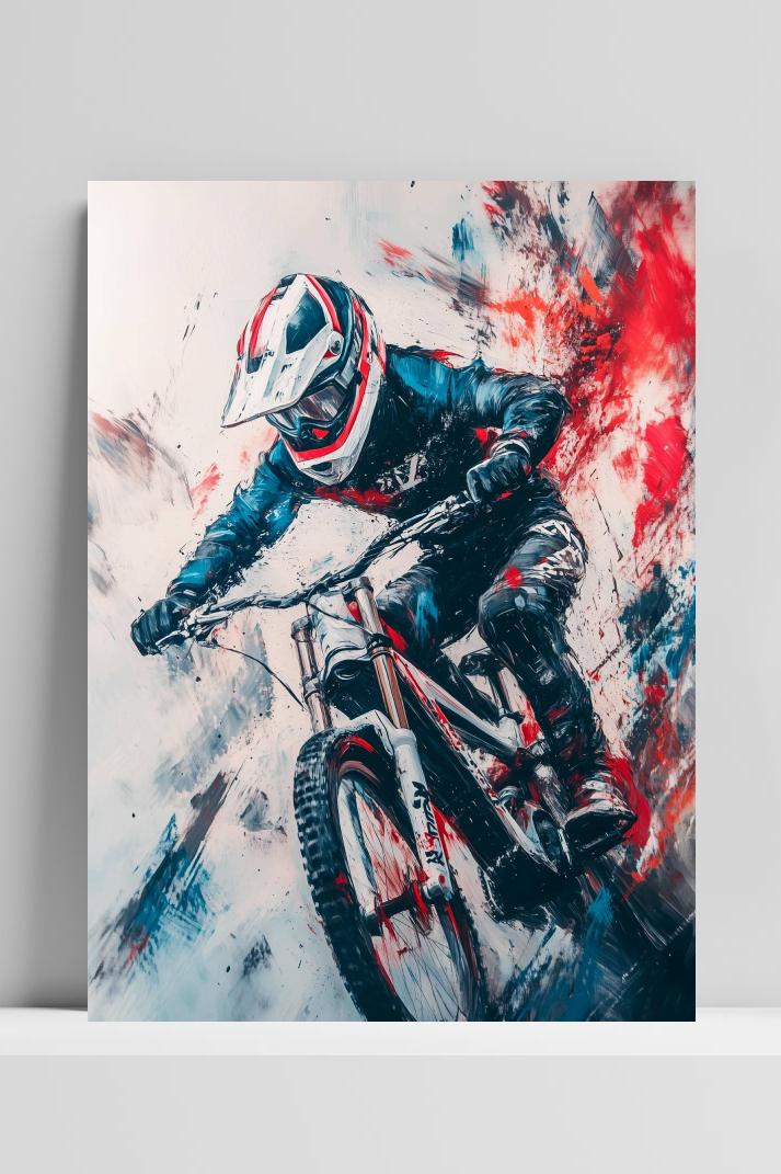 Mountainbike op 3mm aluminium dibond