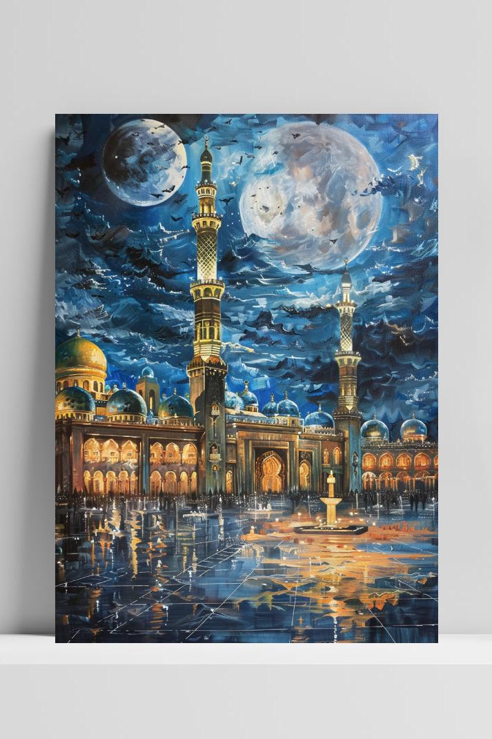 Moskee schilderij op 3mm aluminium dibond
