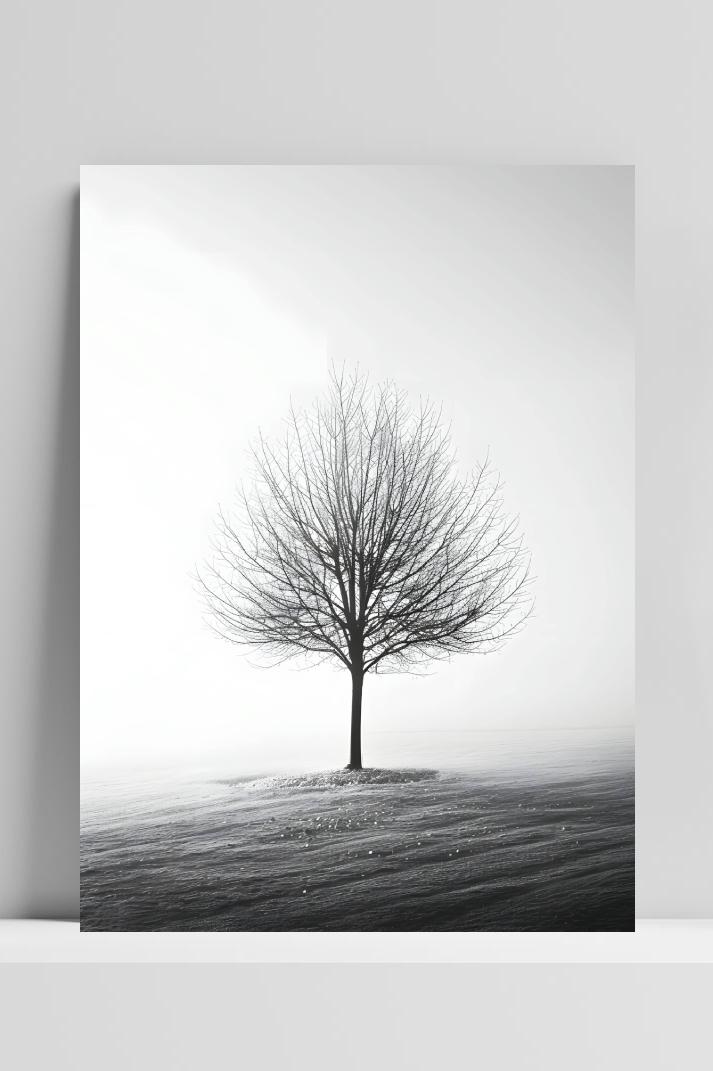 Eenzame Boom op 3mm aluminium dibond