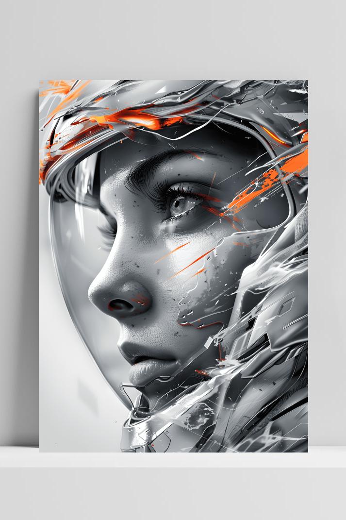 Wit Ruimte Helm op 3mm aluminium dibond