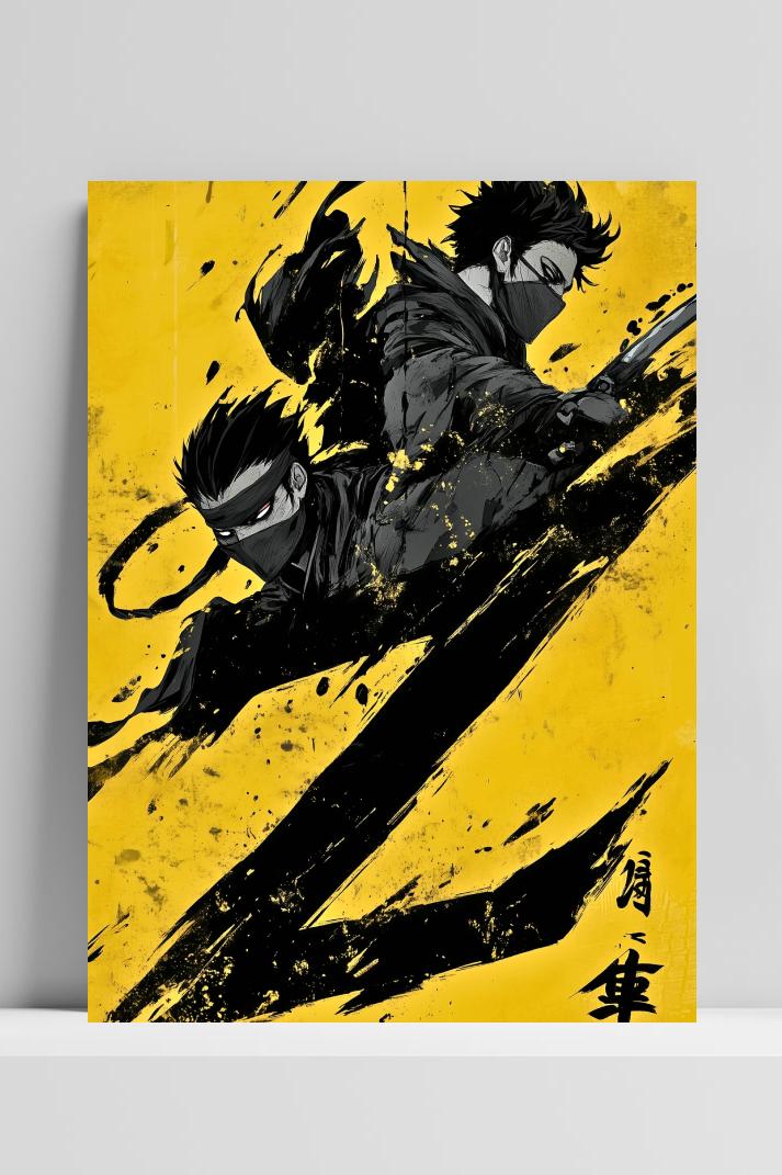 Ninja Anime op 3mm aluminium dibond