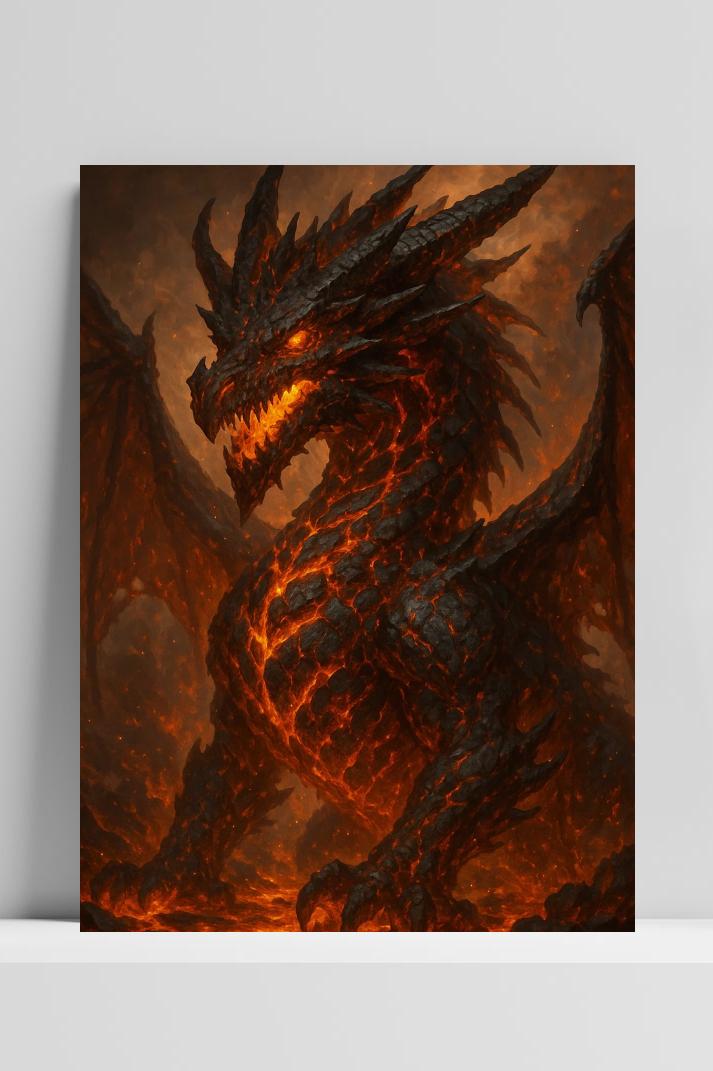 Fire Dragon op 3mm aluminium dibond