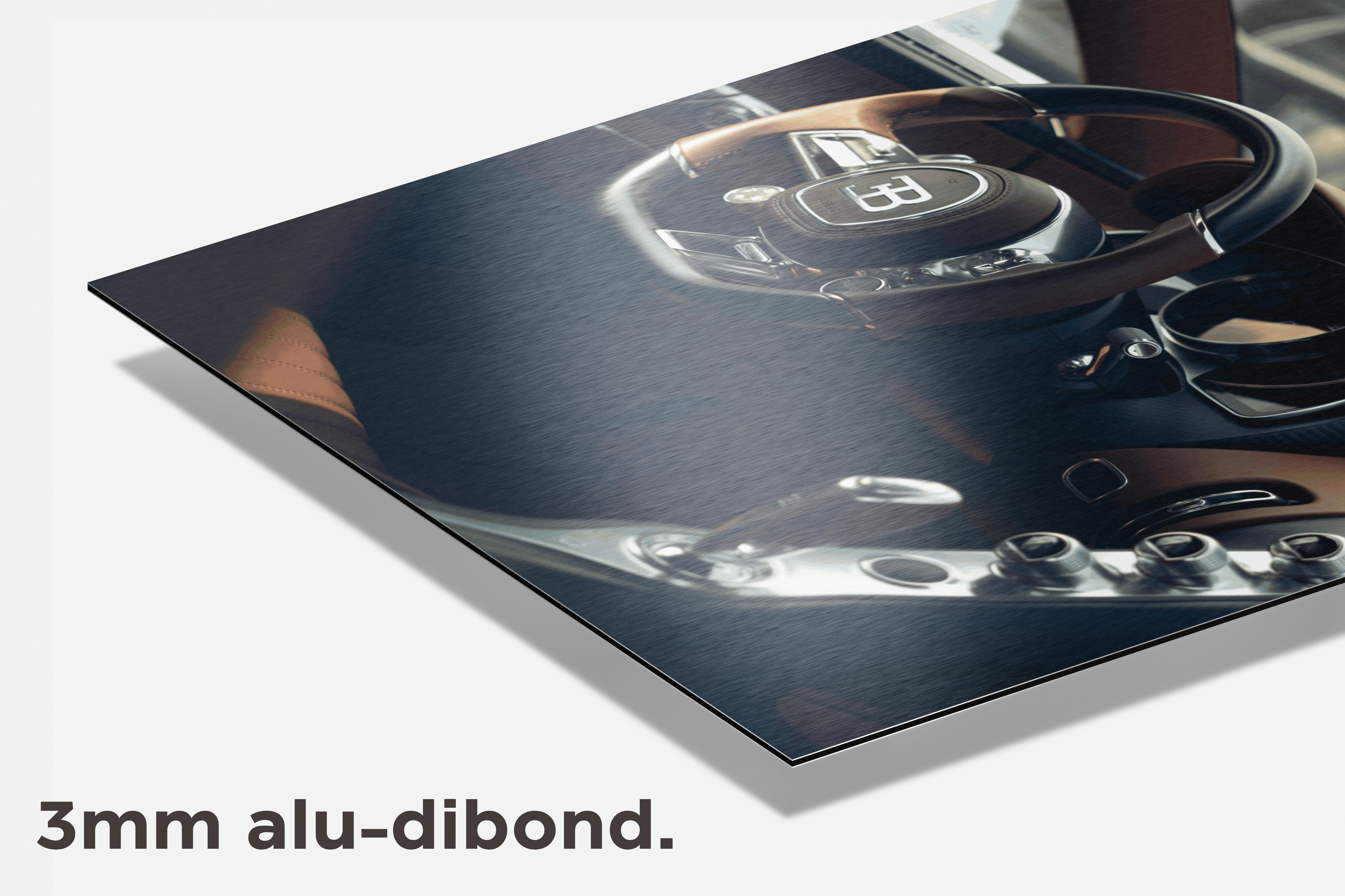 Bugatti Stuur dibond detail