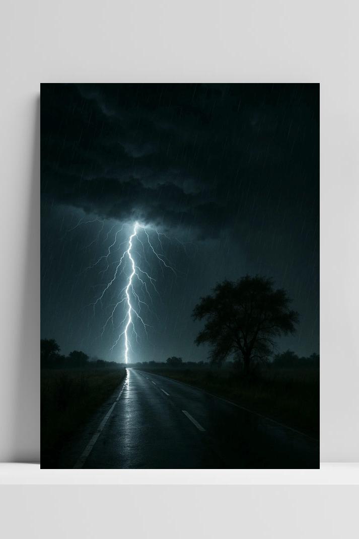 Lightning op 3mm aluminium dibond