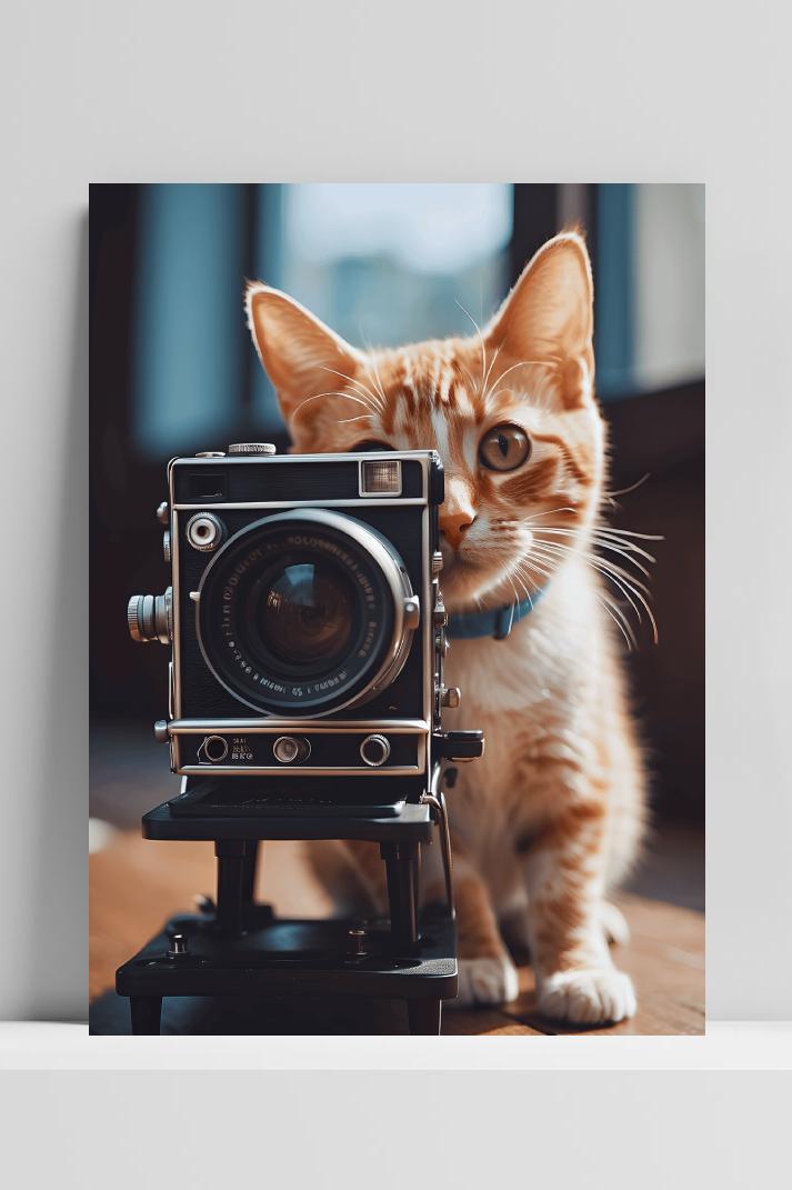 Poes met Camera op 3mm aluminium dibond