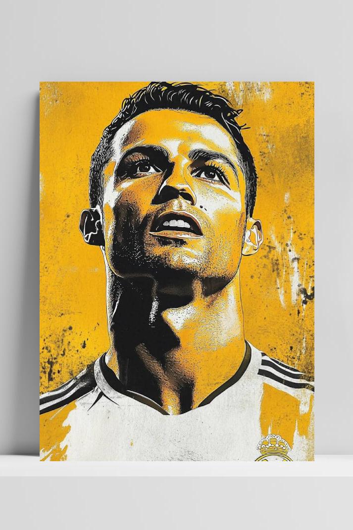 Cristiano Ronaldo op 3mm aluminium dibond
