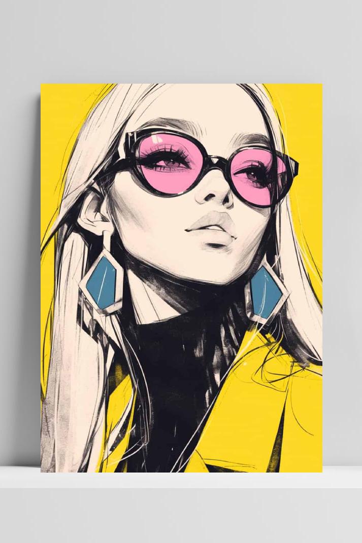 Meisje Mode op 3mm aluminium dibond