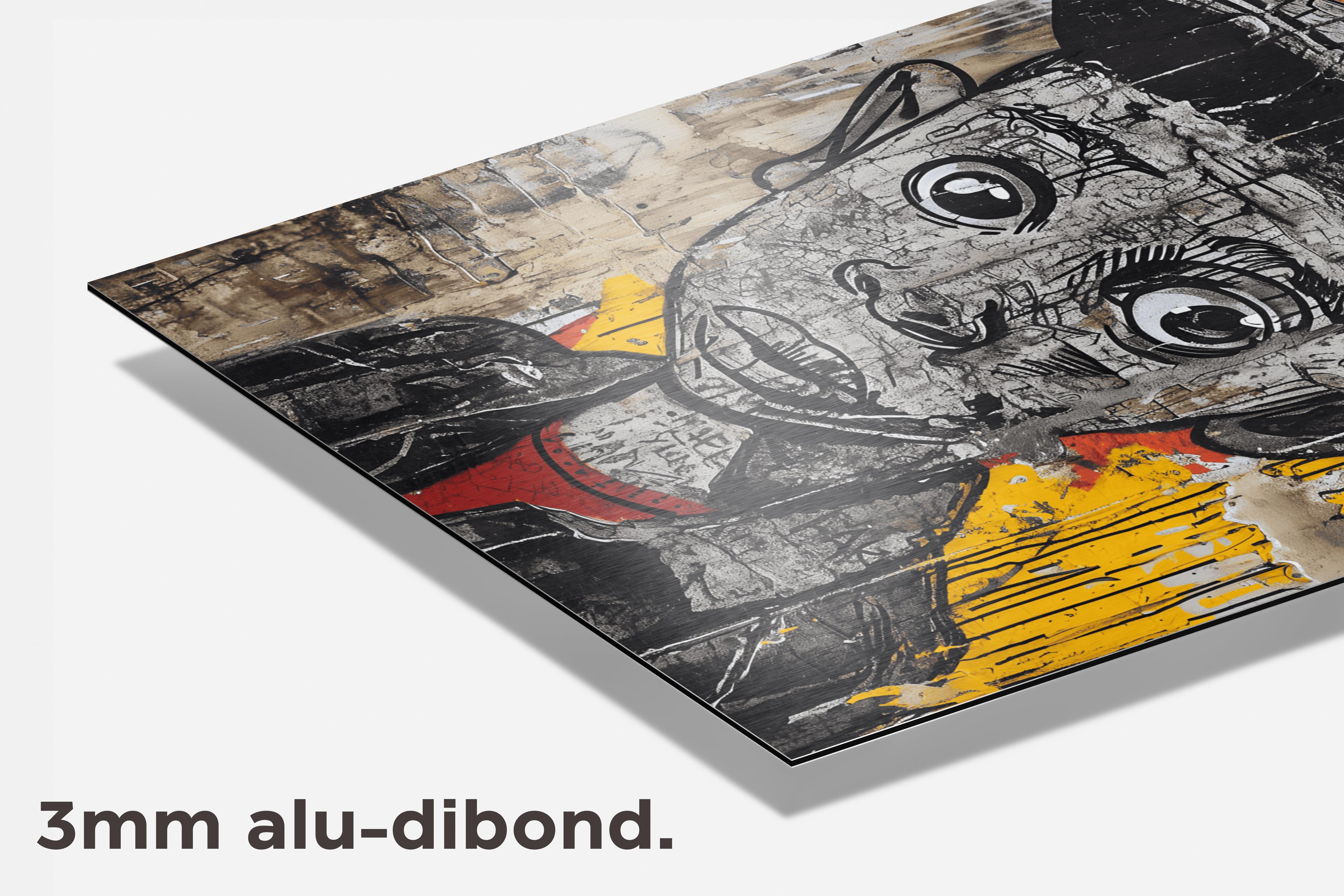 Muur Graffiti Gezicht dibond detail