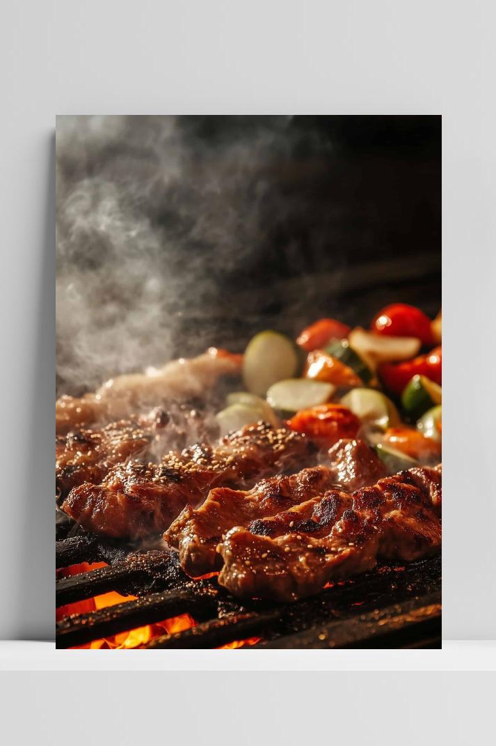 Barbecue Spiesjes op 3mm aluminium dibond