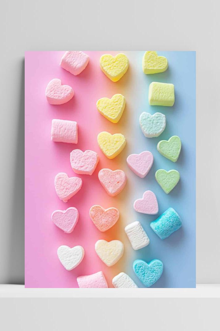Marshmallows op 3mm aluminium dibond