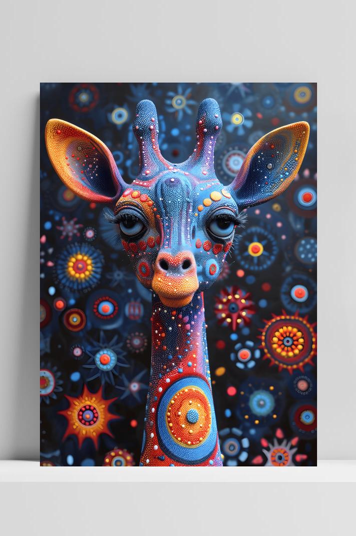 Festival Giraffe op 3mm aluminium dibond