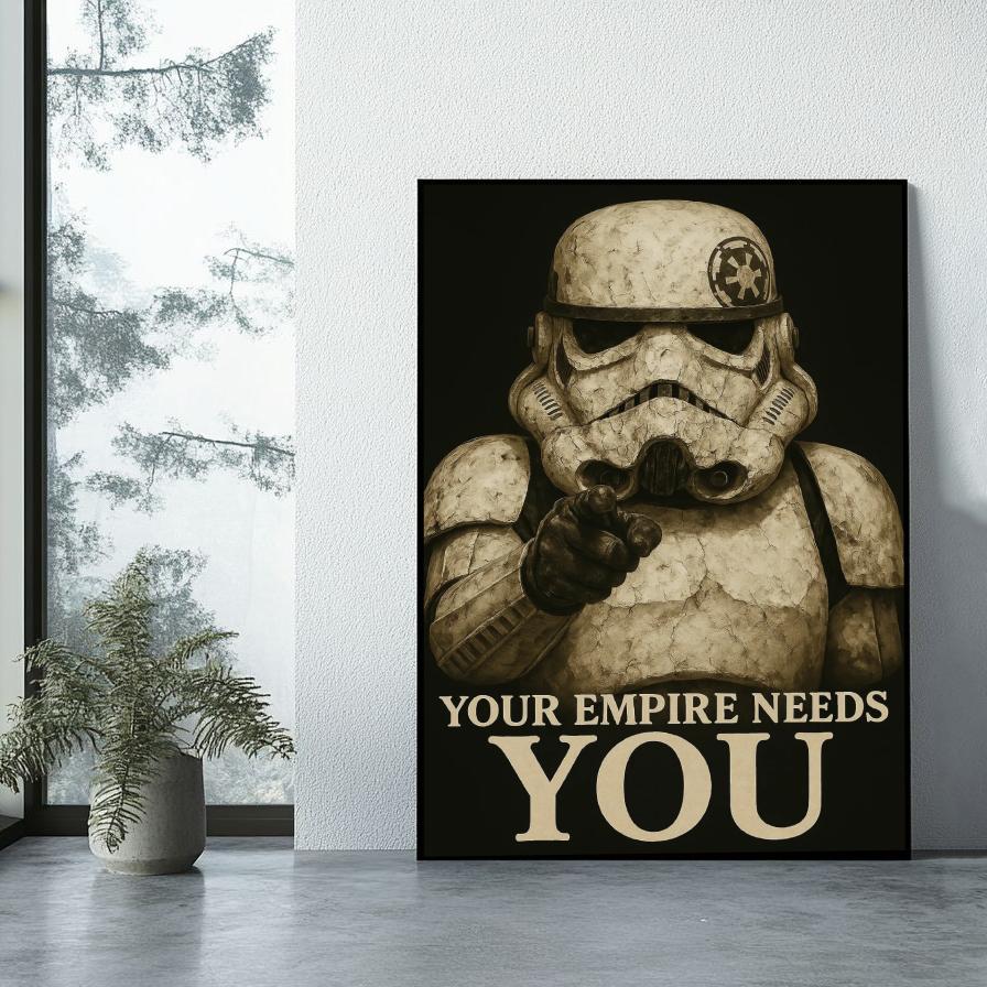 Star Wars Stormtrooper Your Empire Needs You Text Quote poster sfeerbeeld 1