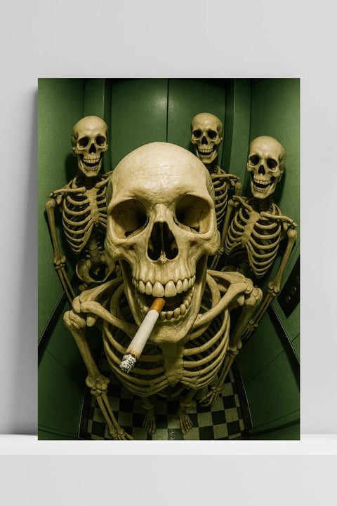 Skeletons Elevator Cigarette poster