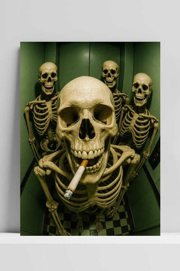Skeletons Elevator Cigarette poster