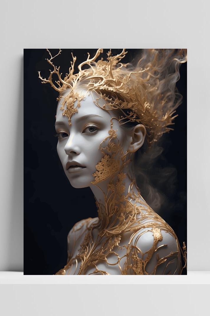 Vrouw Kroon Wit op 3mm aluminium dibond