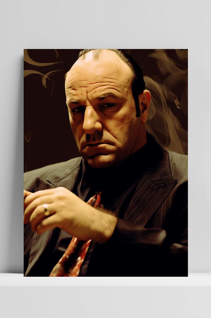 Tony Soprano op 3mm aluminium dibond